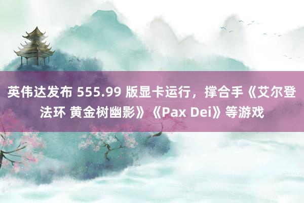 英伟达发布 555.99 版显卡运行，撑合手《艾尔登法环 黄金树幽影》《Pax Dei》等游戏