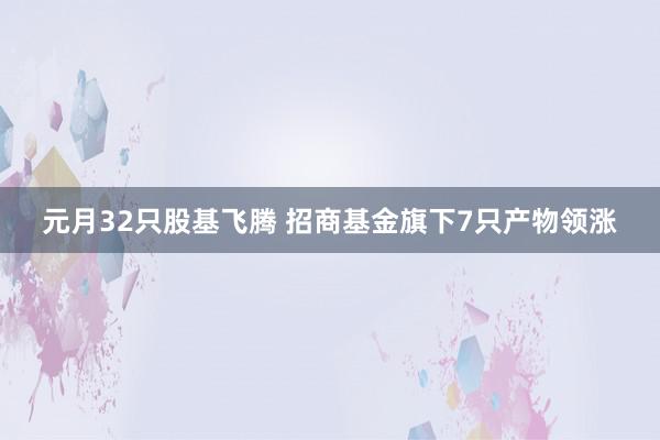 元月32只股基飞腾 招商基金旗下7只产物领涨