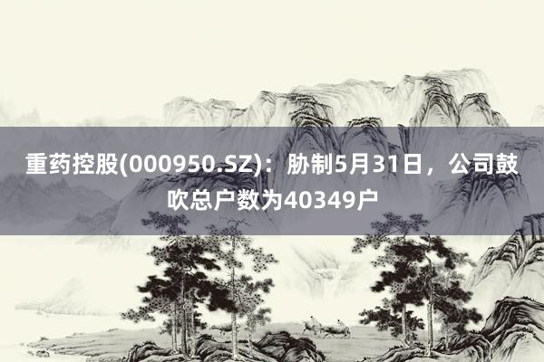 重药控股(000950.SZ)：胁制5月31日，公司鼓吹总户数为40349户