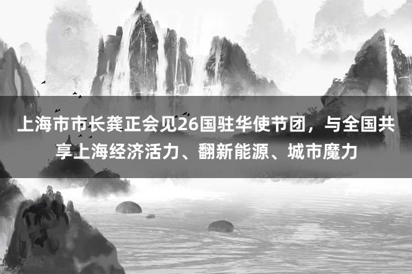 上海市市长龚正会见26国驻华使节团，与全国共享上海经济活力、翻新能源、城市魔力