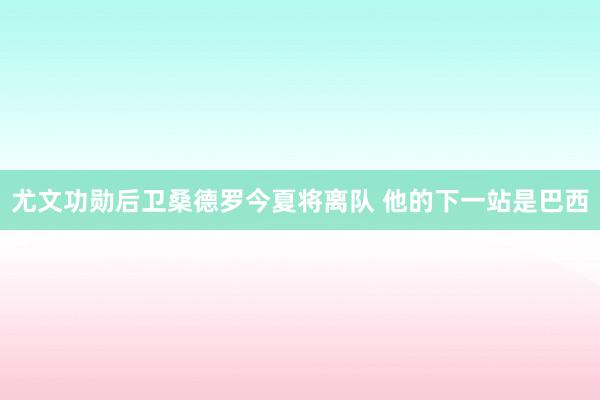 尤文功勋后卫桑德罗今夏将离队 他的下一站是巴西