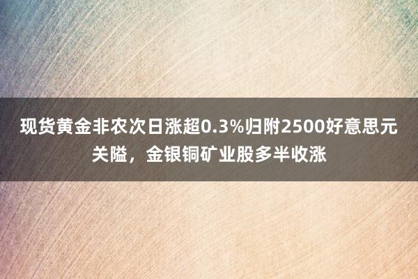 现货黄金非农次日涨超0.3%归附2500好意思元关隘，金银铜矿业股多半收涨