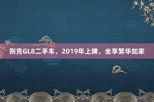 别克GL8二手车，2019年上牌，坐享繁华如家