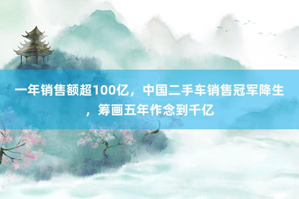 一年销售额超100亿，中国二手车销售冠军降生，筹画五年作念到千亿